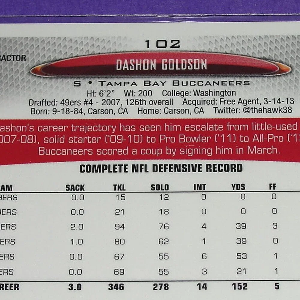 2013 Chrome DASHON GOLDSON #102 Camo Refractor SP 118/499 Buccaneers-Redskins